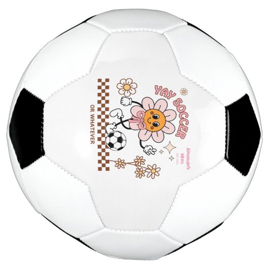 Personalized Funny Soccer Mum Retro Flower  Voetbal (Gedraaid)