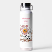 Personalized Funny Soccer Mum Retro Flower  Waterfles (Achterkant)