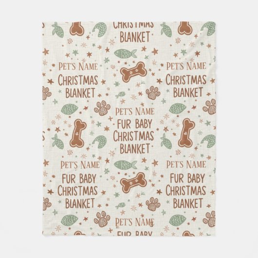 Personalized Fur Baby's Christmas Paw Print  Fleece Deken (Voorkant)