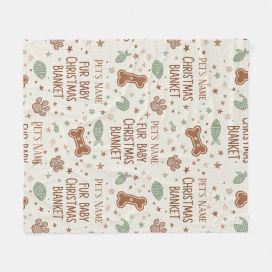 Personalized Fur Baby's Christmas Paw Print  Fleece Deken (Voorkant (Horizontaal))
