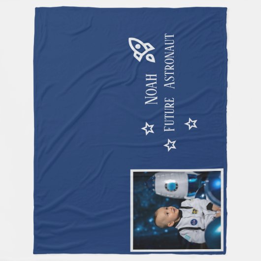 Personalized Future Astronaut Kids Fleece Deken (Voorkant)