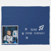 Personalized Future Astronaut Kids Fleece Deken (Voorkant (Horizontaal))