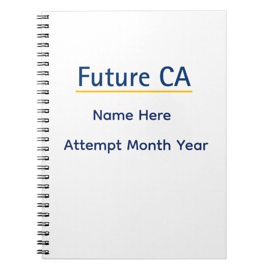 Personalized Future CA Notebook – Custom Name Exam Notitieboek (Voorkant)