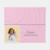 Personalized Future Doctor Kids with Name & Photo Fleece Deken (Voorkant (Horizontaal))