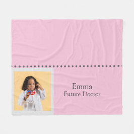 Personalized Future Doctor Kids with Name & Photo Fleece Deken