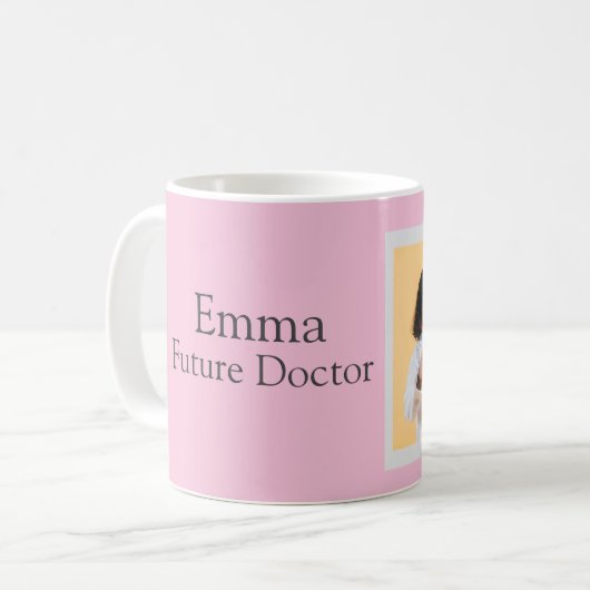Personalized Future Doctor Kids with Name & Photo Koffiemok (Voorkant links)