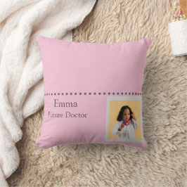 Personalized Future Doctor Kids with Name & Photo Kussen