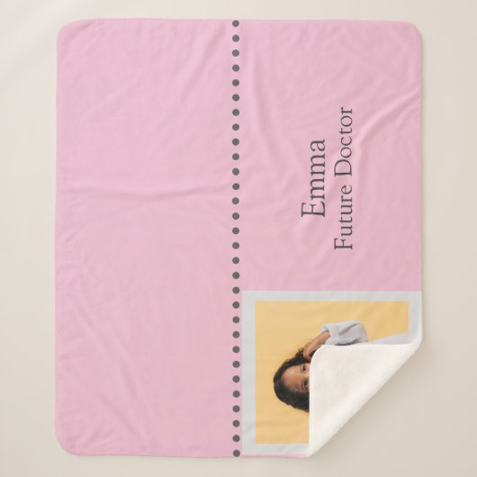 Personalized Future Doctor Kids with Name & Photo Sherpa Deken (Voorkant)