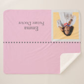 Personalized Future Doctor Kids with Name & Photo Sherpa Deken (Voorkant (horizontaal))