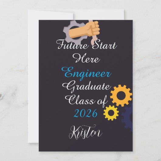 Personalized future start hete Engineer graduate  Kaart (Voorkant)