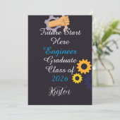 Personalized future start hete Engineer graduate Kaart (Staand voorkant)