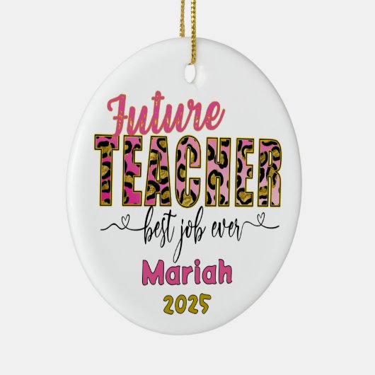 Personalized Future Teacher Cheetah Print Ornament (Rechts)