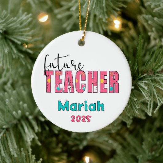 Personalized Future Teacher Christmas Ornament (Boom)