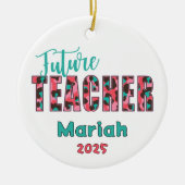 Personalized Future Teacher Leopard Print Ornament (Voorkant)