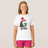 Personalized "G" Christmas Letter T-shirt (Voorkant volledig)