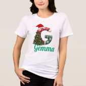 Personalized "G" Christmas Letter  Tri-Blend Shirt (Voorkant)