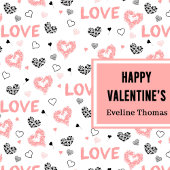 Personalized Galentine Love Sketch Heart Gift Bag Groot Cadeauzakje