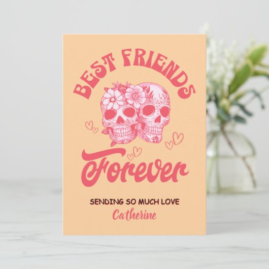 Personalized Galentine’s Day Card Feestdagenkaart (Staand voorkant)