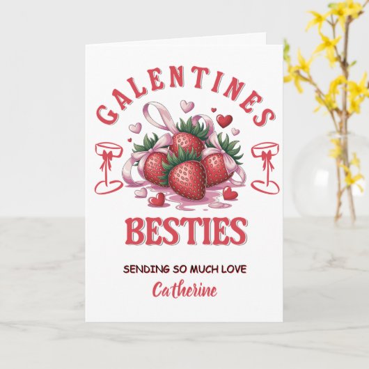 Personalized Galentine’s Day  Kaart (Gele Bloem)
