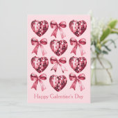 Personalized Galentine’s Day Photo Card -Pink  Feestdagenkaart (Staand voorkant)