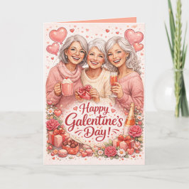 Personalized Galentine's Day Greeting Card Kaart