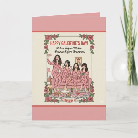Personalized Galentine's Day Greeting Card Kaart (Voorkant)