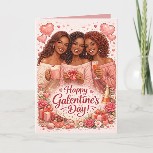 Personalized Galentine's Greeting Card Kaart (Voorkant)