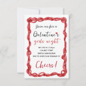 Personalized Galentines Red Party Invitation RSVP Kaartje (Voorkant)