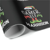 Personalized Gamer Elf Christmas Video Gaming  Cadeaupapier (Rol Hoek)