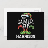 Personalized Gamer Elf Christmas Video Gaming  Feestdagenkaart (Voorkant / Achterkant)