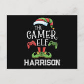Personalized Gamer Elf Christmas Video Gaming  Feestdagenkaart (Voorkant)