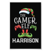Personalized Gamer Elf Christmas Video Gaming  Foto Afdruk (Voorkant)