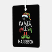 Personalized Gamer Elf Christmas Video Gaming  Metalen Ornament (Voorkant links)