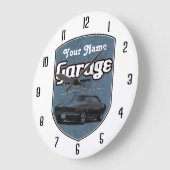Personalized Garage Sign with Camaro Grote Klok (Hoek)
