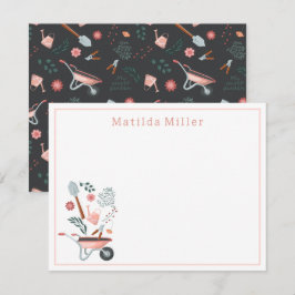 Personalized Garden Tools Note Card  Notitiekaartje