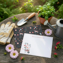 Personalized Garden Tools Note Card  Notitiekaartje