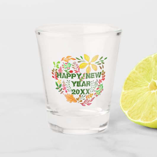 PERSONALIZED GELUKKIG NIEUWJAAR 20XX SHOT GLAS (Voorkant)