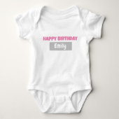 PERSONALIZED GELUKKIGE VERJAARDAG Baby Bodysuit (Voorkant)