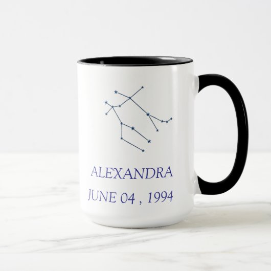 Personalized Gemini Constellation Mug - Custom Zod Mok (Rechts)