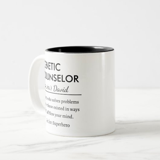Personalized Genetic Counselor Tweekleurige Koffiemok (Voorkant links)