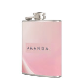 Personalized Gentle Pink Silk Wave Design Heupfles (Links)