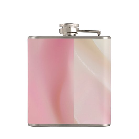 Personalized Gentle Pink Silk Wave Design Heupfles (Achterkant)