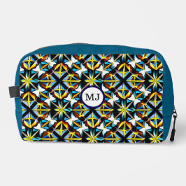 Personalized Geometric Blue Travel Bag Toilettasje