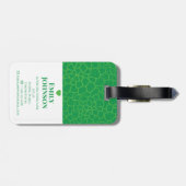 Personalized Geometric Green Leaf Custom Name Bagagelabel (Achterkant horizontaal)