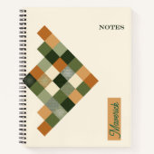 Personalized Geometric Notebook – Earth Tone Notitieboek (Voorkant)