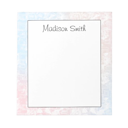 Personalized Geometric Notepad Notitieblok (Voorkant)