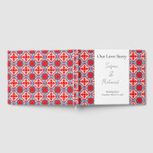 Personalized Geometric Red Wedding Guestbook Gastenboek (Volledig)