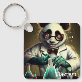 PERSONALIZED GERECHTE WETENSCHAPPER PANDA TOVERELA SLEUTELHANGER