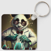 PERSONALIZED GERECHTE WETENSCHAPPER PANDA TOVERELA SLEUTELHANGER (Achterkant)