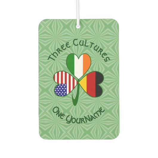 Personalized German Irish USA Shamrock Luchtverfrisser (Voorkant)